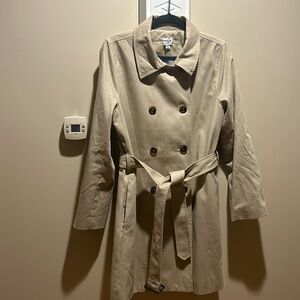 J Crew Womens Coat Tan Double Breasted Classic Trench Belted Jacket - Size 12